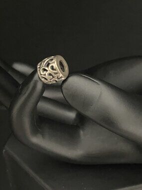 Pandora 925 Sterling Silver Openwork Swirl Charm Bead – Filigree Scroll Design